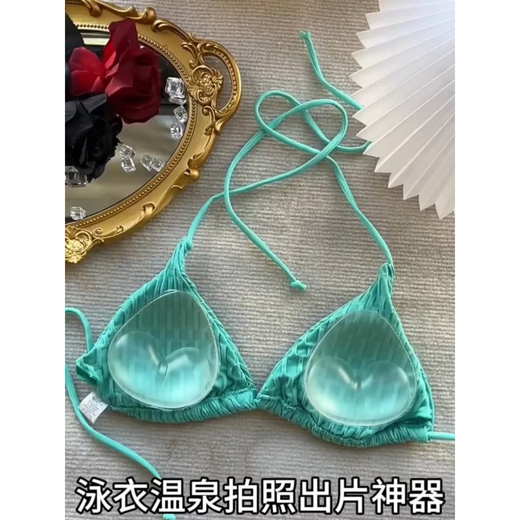 Biquíni almofada de peito inserção mostrar seios grandes seios planos pequenos maiô especial Silicone falso almofadas de