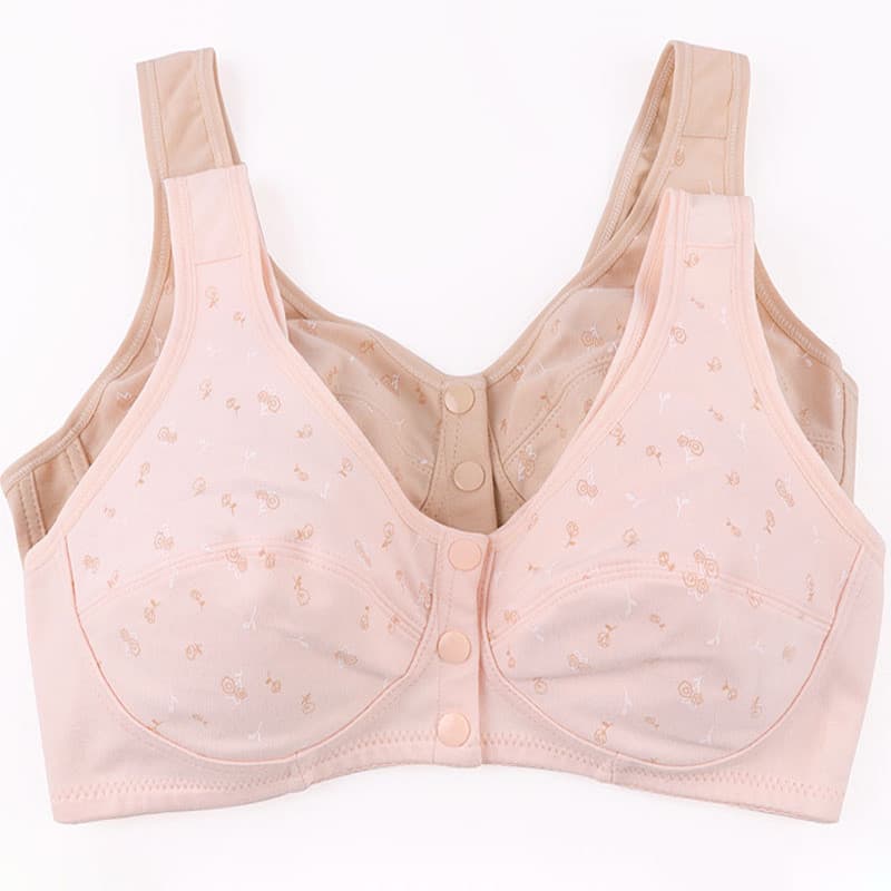 Sutiã com fivela frontal, estilo ultrafino, idosos, sem fio, tamanho grande, colete de algodão puro, estilo verão, estam