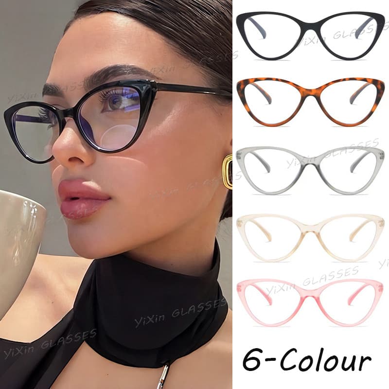Óculos Anti-Radiação Olho De Gato Vintage Para Mulheres Homens Armação Pequena Luz Azul De Proteção Os Olhos