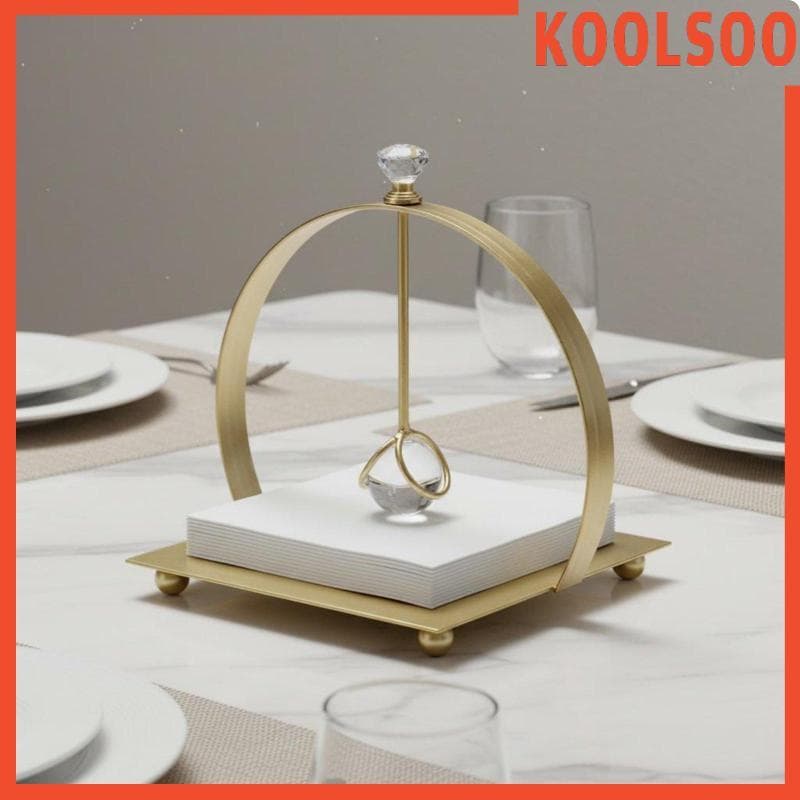 [Koolsoo] Porta-Guardanapos Curvo Design Luxuoso Suporte Para Tecido De Metal Pés Estáveis Arco Dourado