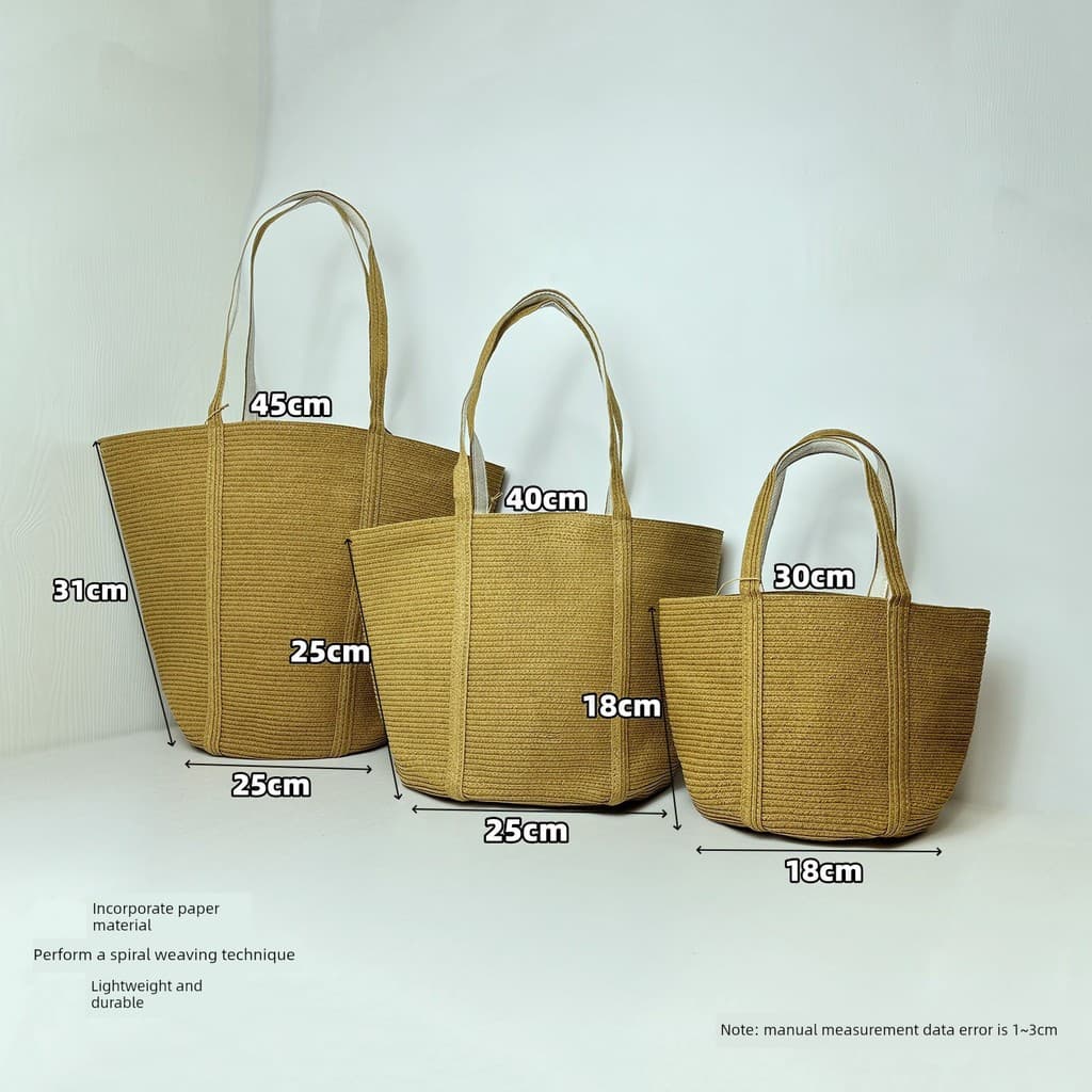 bolsa transversal feminino Bolsa Muji papel tecido sacola feminina tecido bolsa de ombro saco de palha saco de praia Com