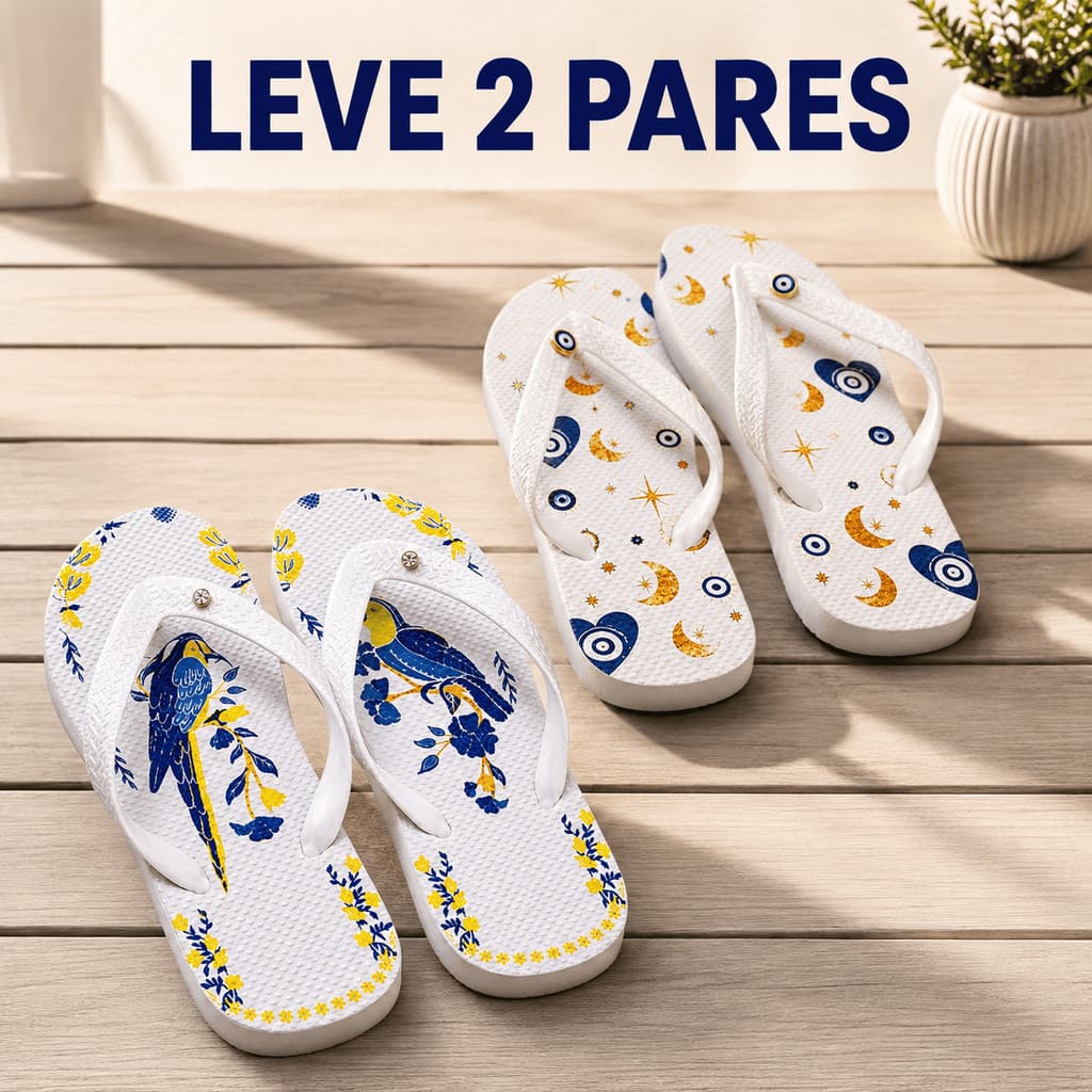 Combo 2 Pares Rasteirinha Feminina Chinelo Casual Confortável Uso Diário Kit do 34 ao 39