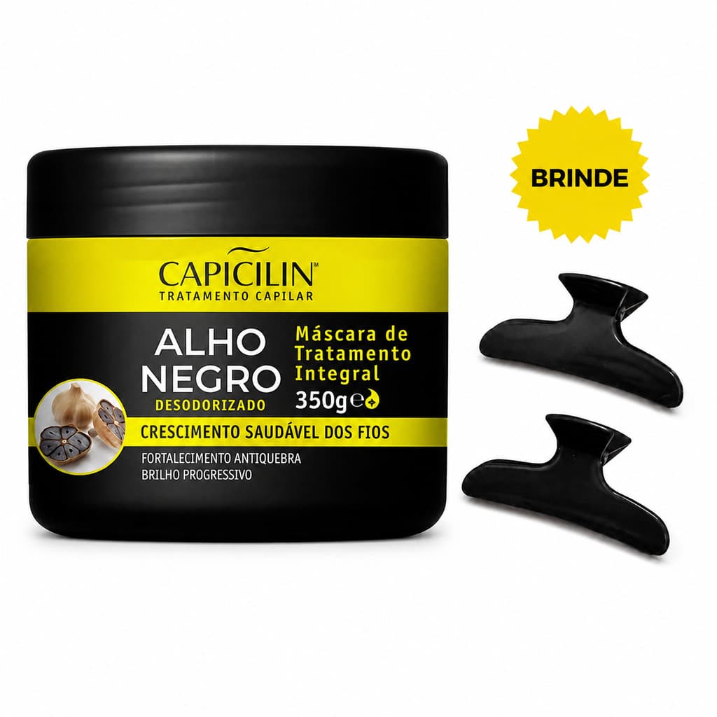 Mascara Capicilin Alho Negro Força 350g Sem Cheiro Brinde