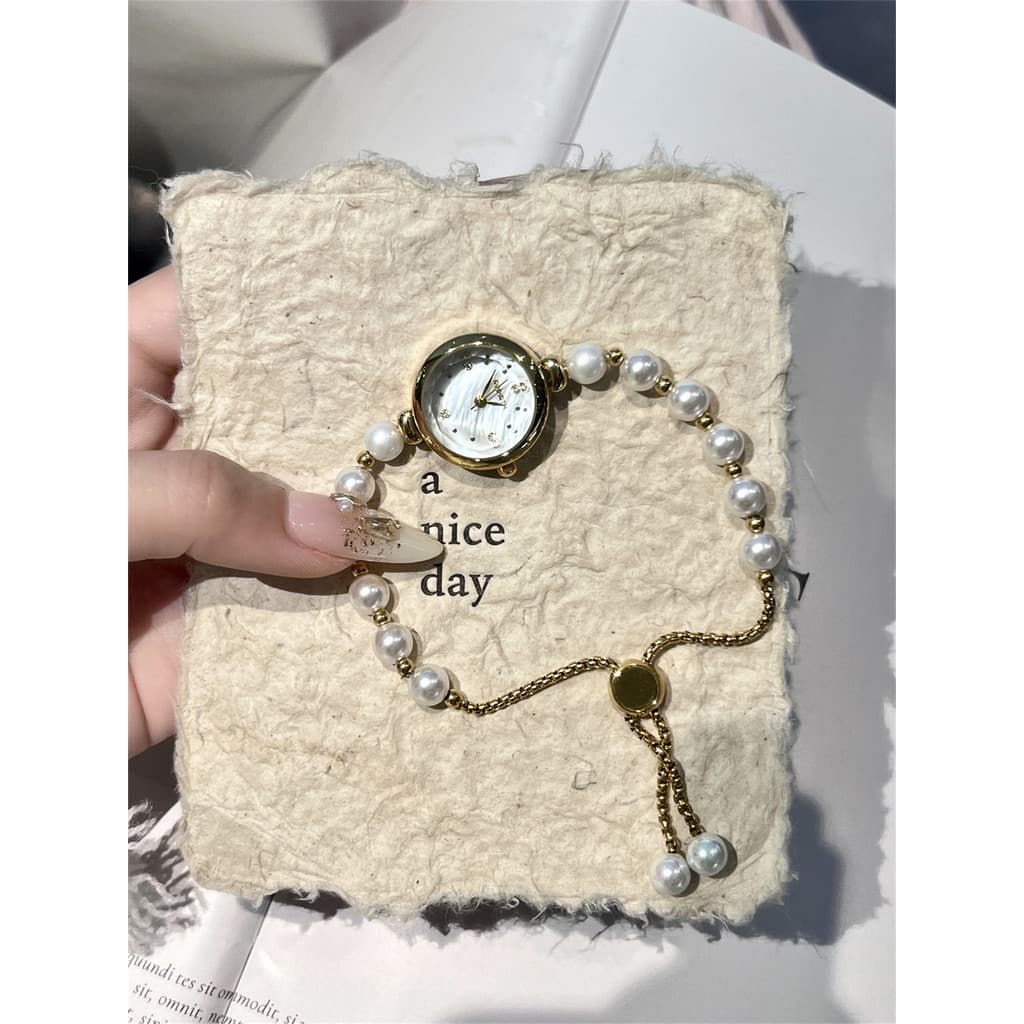 relogio feminino relogio feminino pequeno Requintado nicho luz luxo pérola pulseira relógio feminino estilo High-End pra
