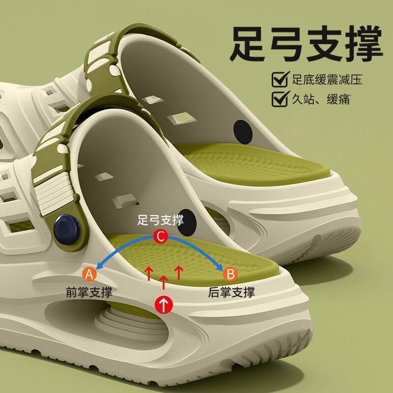 Buraco sapatos masculinos 2025 verão novo estilo exterior usar antiderrapante não cansado pé arco suporte ao ar livre sa