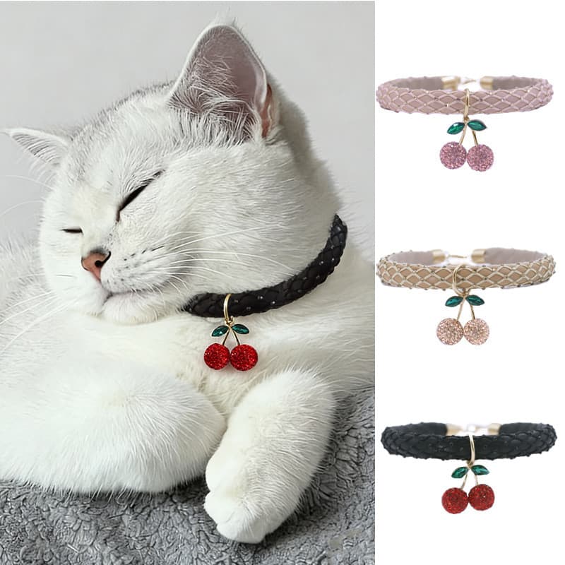 Coleira para animais de estimação, coleira para gato, suprimentos para animais de estimação, coleira de couro para gato