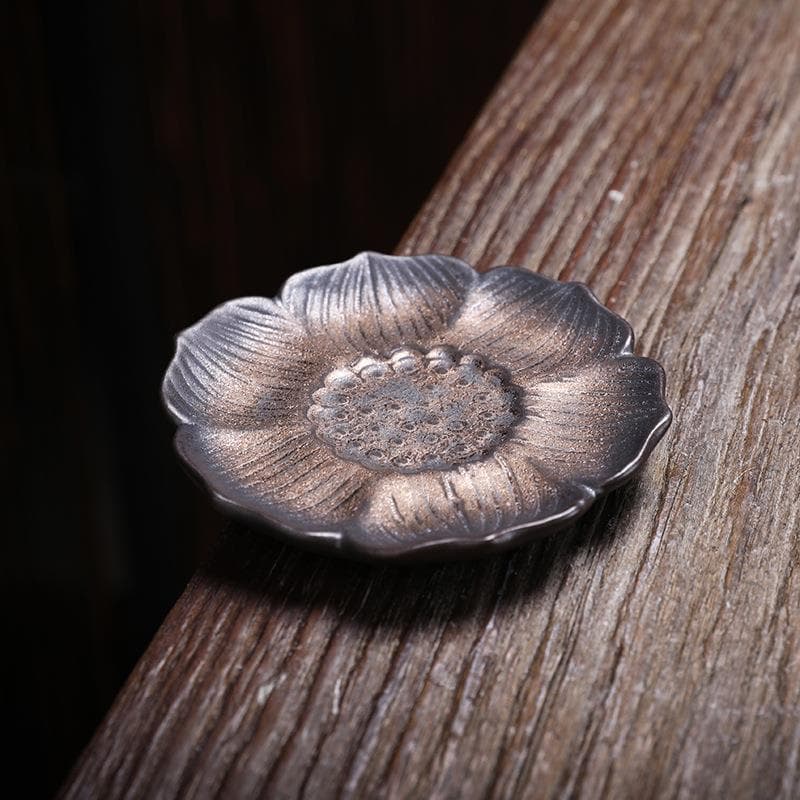 Dourado Retro cerâmica chá Coaster suporte de copo japonês antigo xícara de chá almofada isolamento Kung Fu conjunto chá