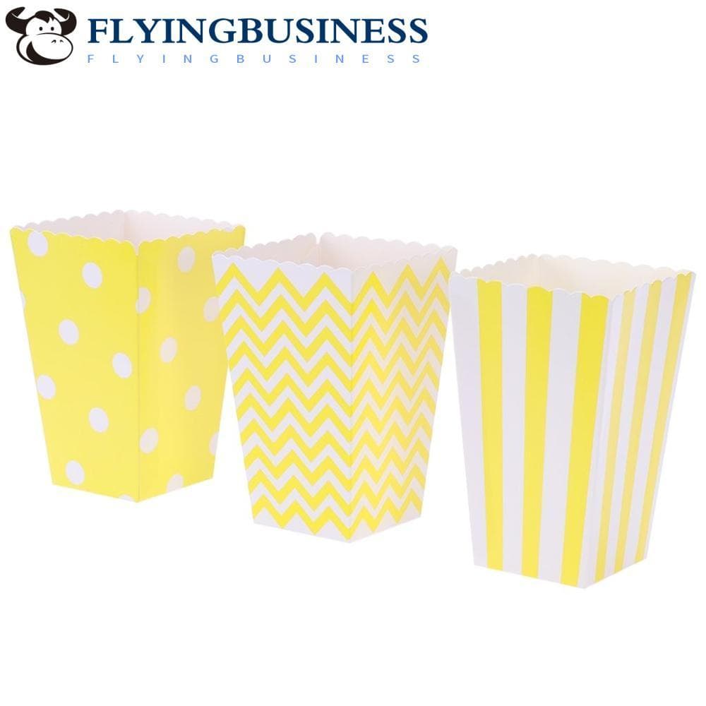 Caixas De Pipoca FLYINGBUSINESS Listradas Descartáveis Impressas Criativas , Padrão De Onda , Suprimentos Para Festas De