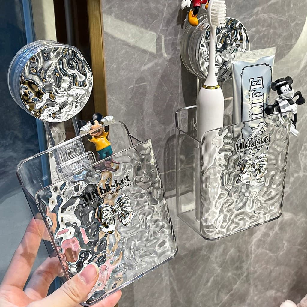Ventosa sem perfuração banheiro pente Rack toalete fixado na parede escova de dentes pasta de dentes navalha armazenamen