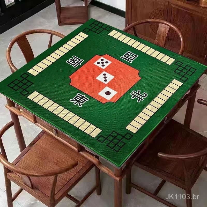 Tapete de veludo cristal para mahjong, tapete quadrado antiderrapante para salas de jogos, tapete absorvente para casa,