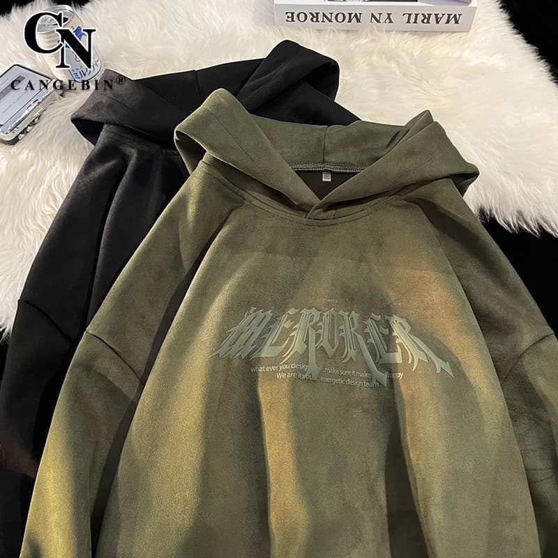 Moletom masculino primavera outono americano Retro pesado nacional Street Wear roupas superiores puro algodão estilo Hon