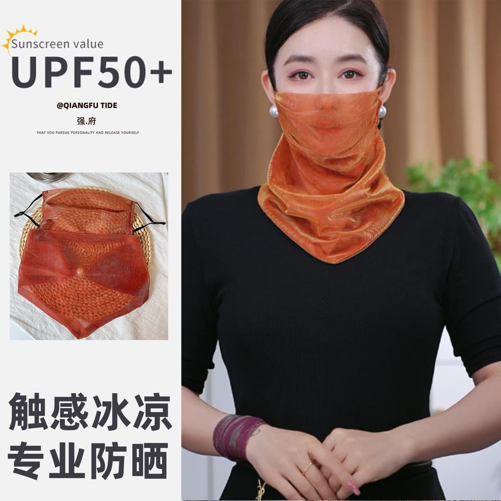 Máscara protetora solar feminina verão rosto cheio Anti-ultravioleta condução equitação pescoço proteção rosto Gini másc