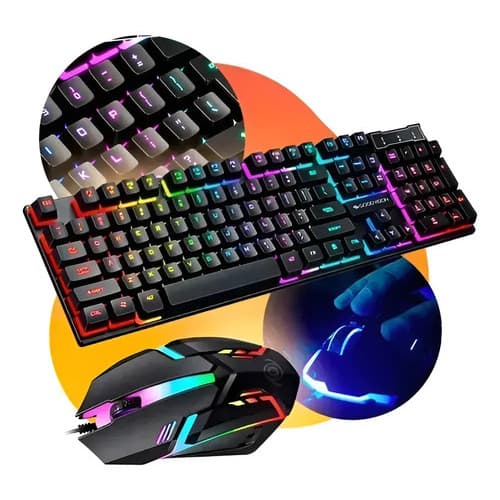 Teclado USB RGB Ponto Mix KA-5880 Conexao Com Cabo Resposta Estavel