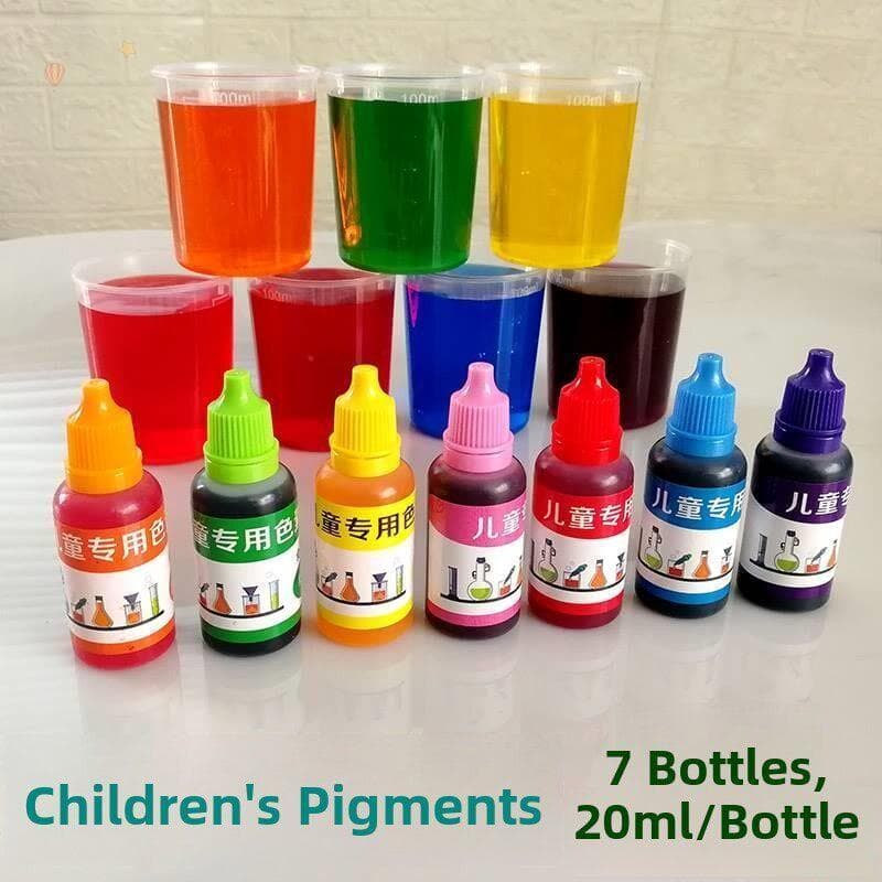 Crianças experimento científico conjunto coloração grau alimentício cor líquido arco-íris pigmento de água coloração art