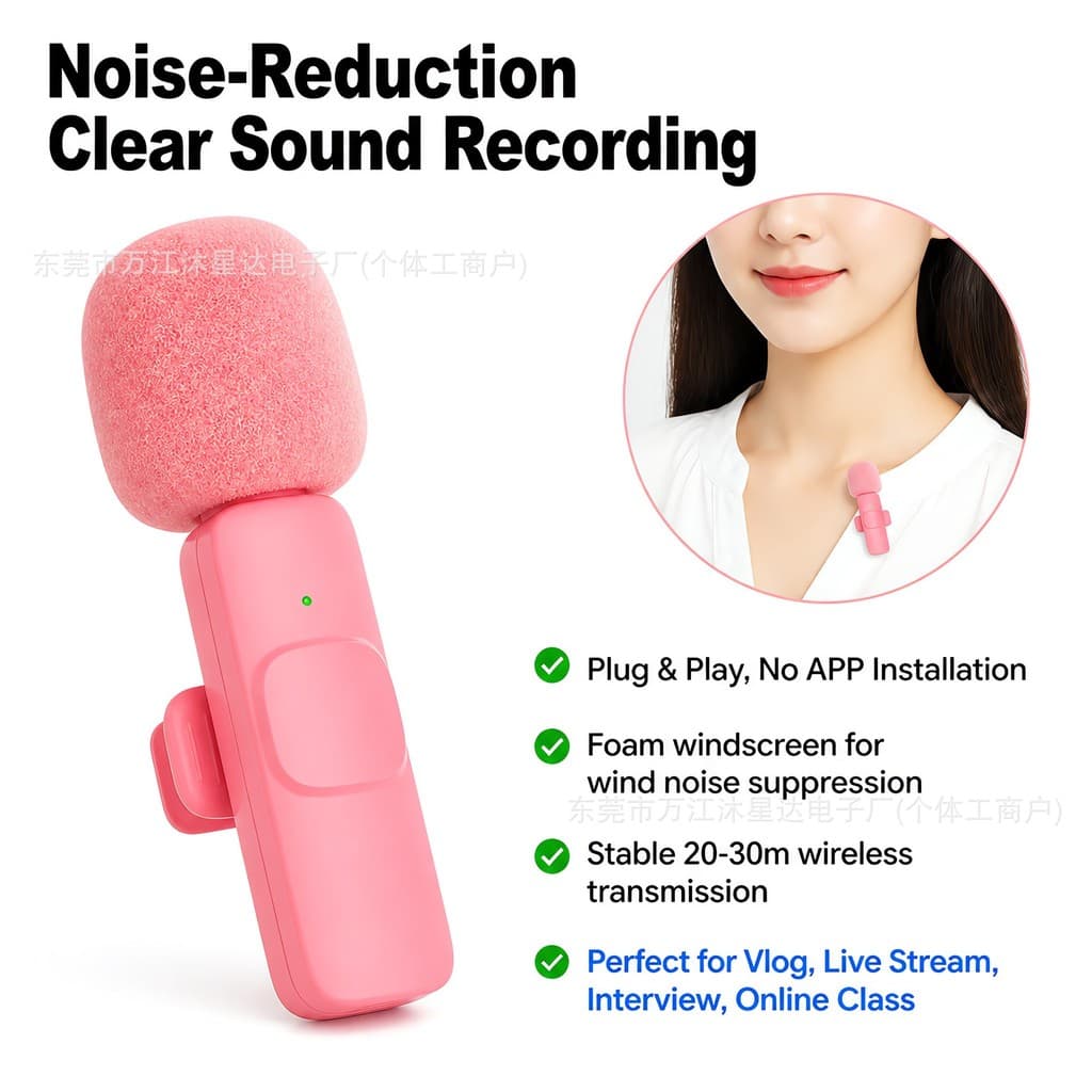 Microfone de lapela k9 branco/rosa vermelho/ao vivo ao ar livre/gravação de rádio/microfone de lapela sem fio com reduçã
