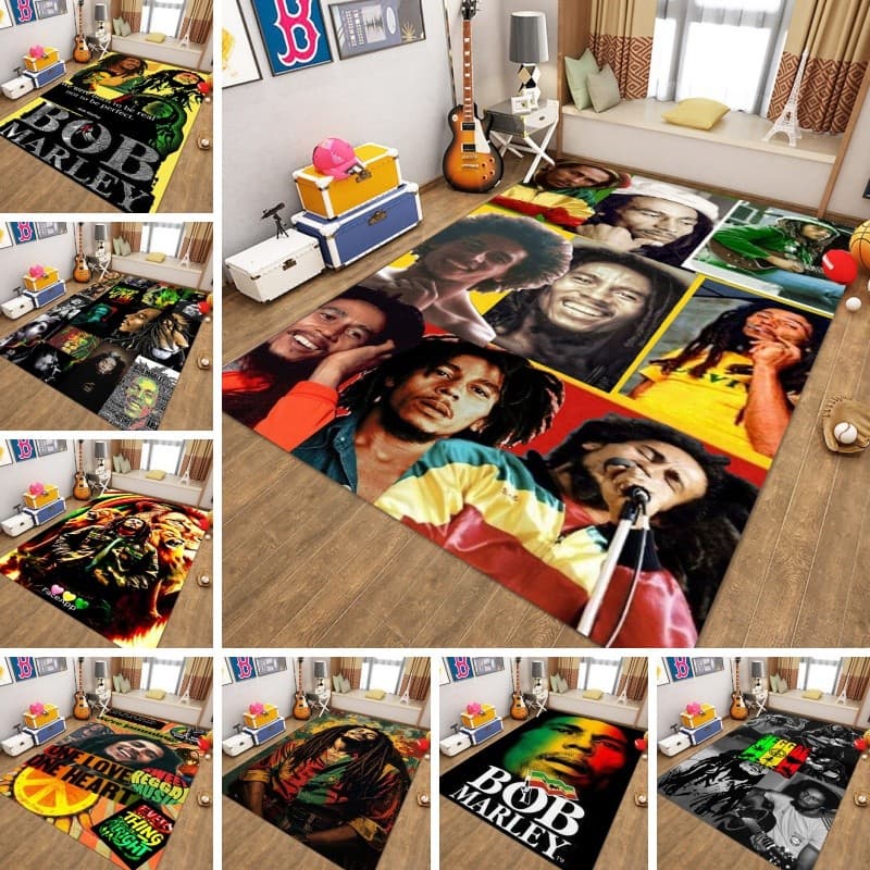 Bob Marley Tapete Quadrado Personalizado À Prova De Som E Antiderrapante Para Sala De Jogos , Mesa De Escritório , Prese