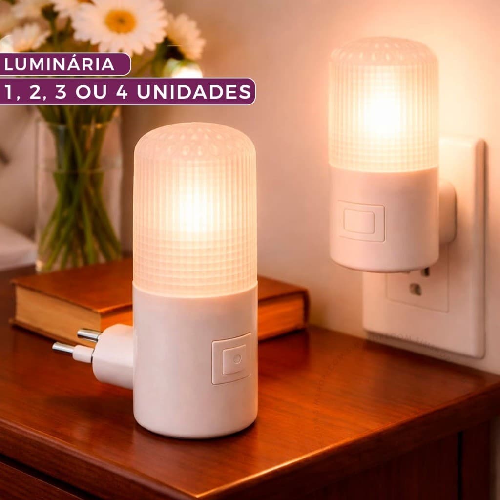 Luminária  Abajur Luz Noturno Led Tomada Bivolt 1 a 4 Unidades