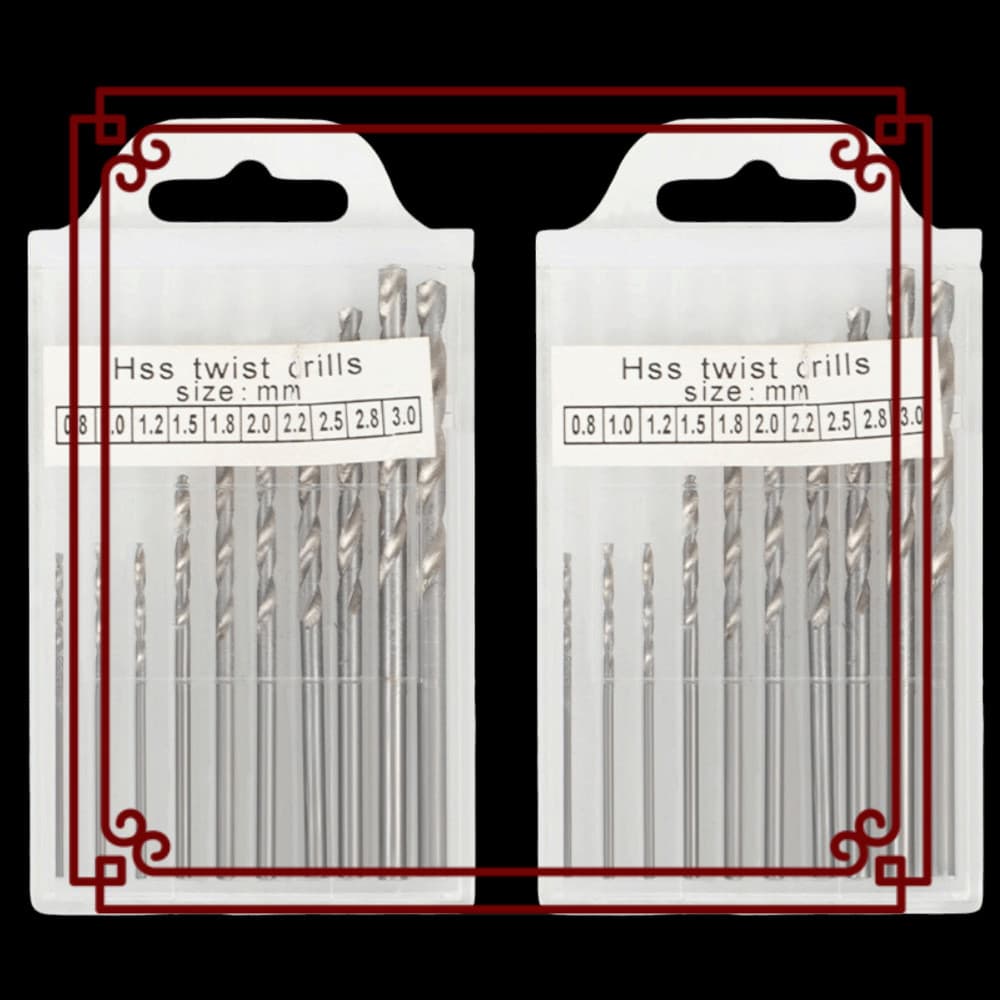 20 Peças De Brocas Helicoidais , Conjunto De Precisão De Haste Reta Com Faixa De Tamanho De 0.8-3 Mm