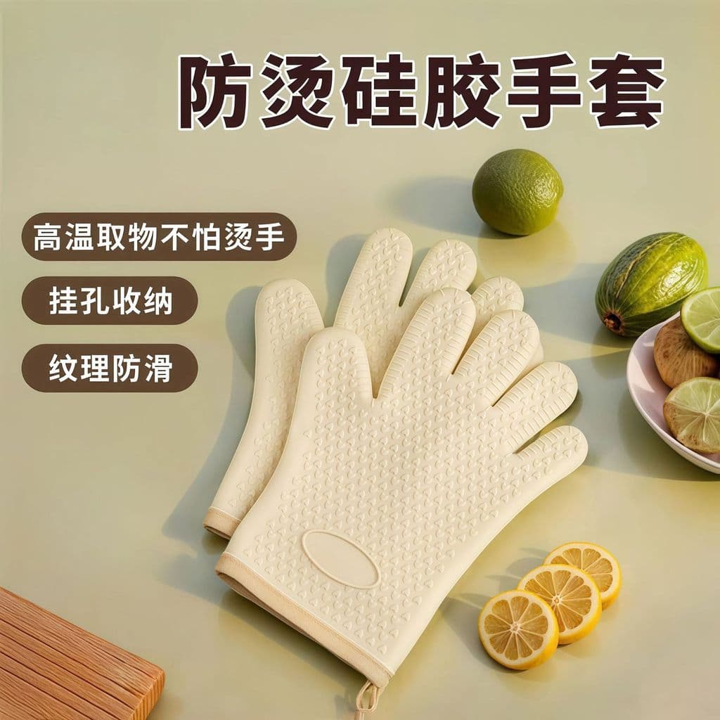 Forno de microondas antiderrapante de alta temperatura dedicado Silicone anti-escaldante luvas cozinha cozimento pendura