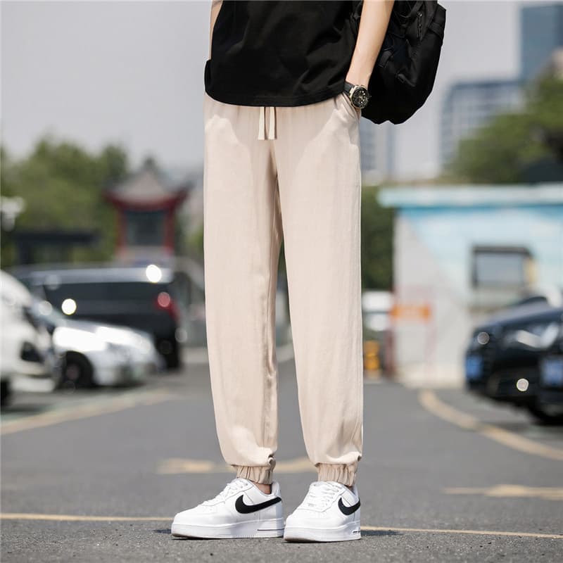 Calças Harem calças masculinas até o tornozelo verão calças de linho fino japonês cityboy calças de algodão linho calças