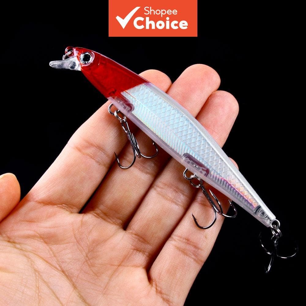 HENGJIA 1 peça de isca de pesca suspensa de 11 cm/13,2 g, isca artificial dura de 16 cores, olhos 3D, iscas afundantes