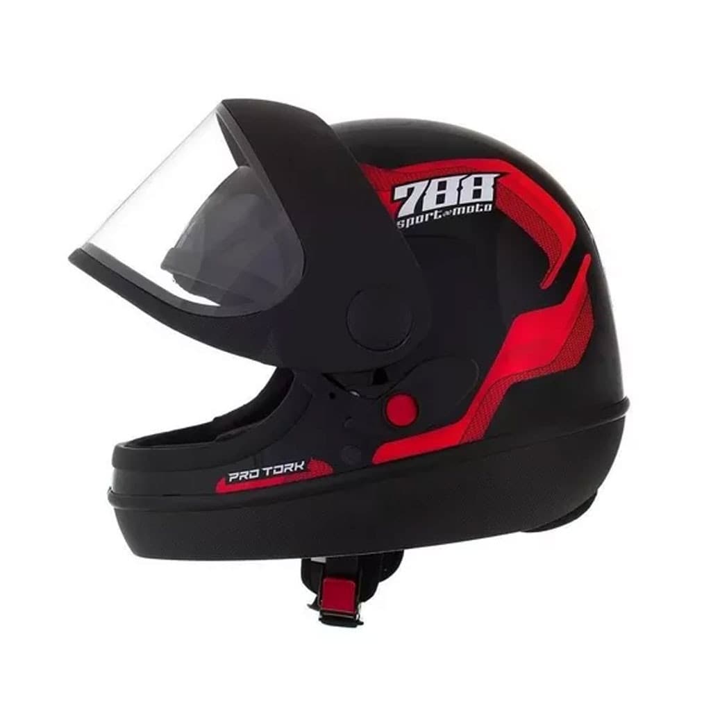 Capacete Pro Tork Sport Moto 788 Preto / Vermelho (62)