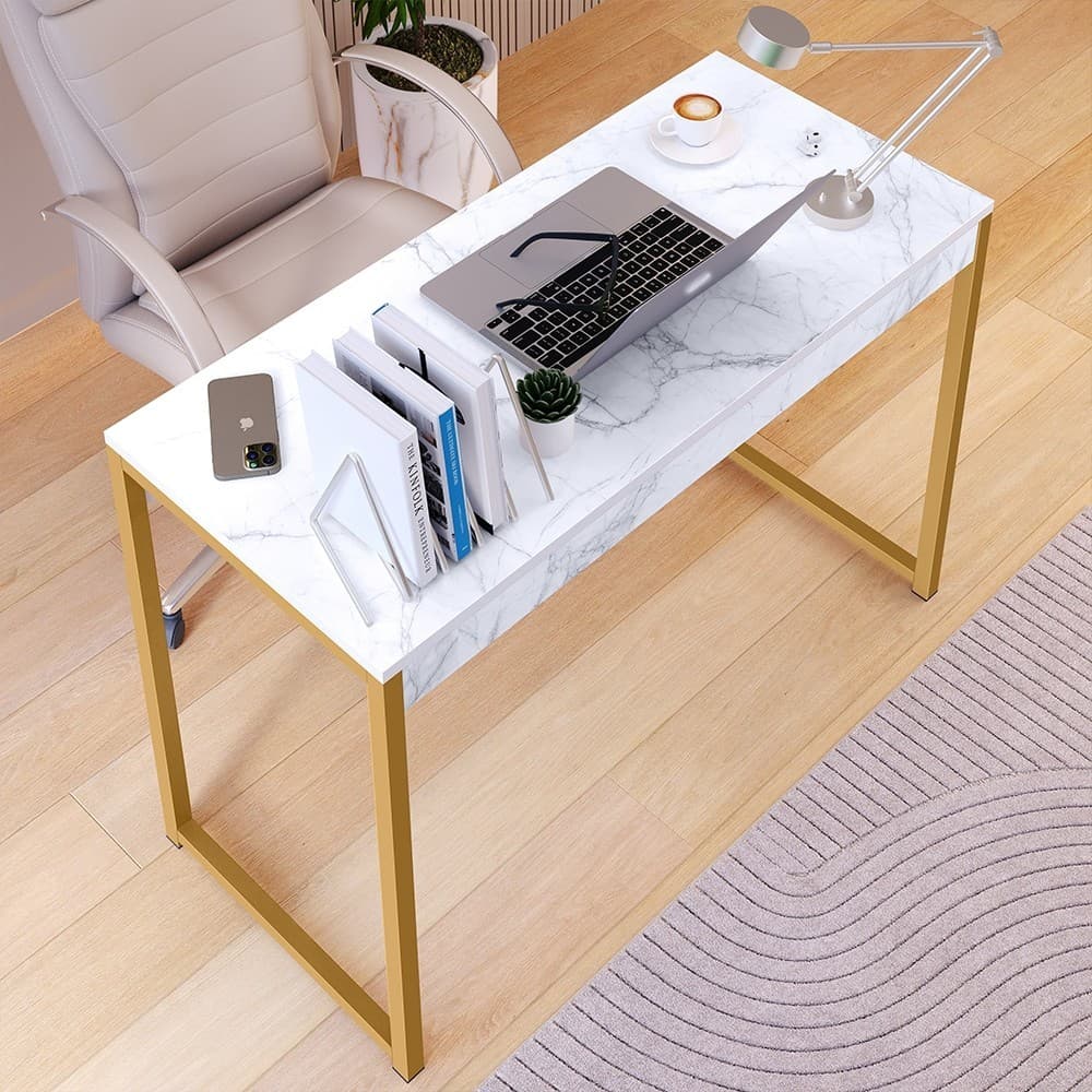 Mesa Diretor Escritório 90cm Pês de aço MDP Compacta Moderna para Home Office com Espaço e Estilo