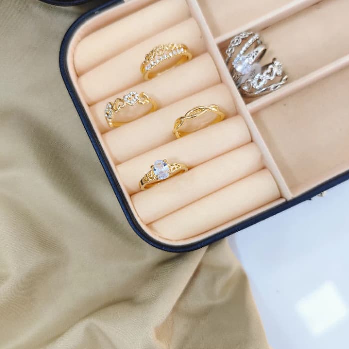 Kit 4 Anel estilo Delicado Atacado Banhodo ouro 18k Verniz Bijuteria