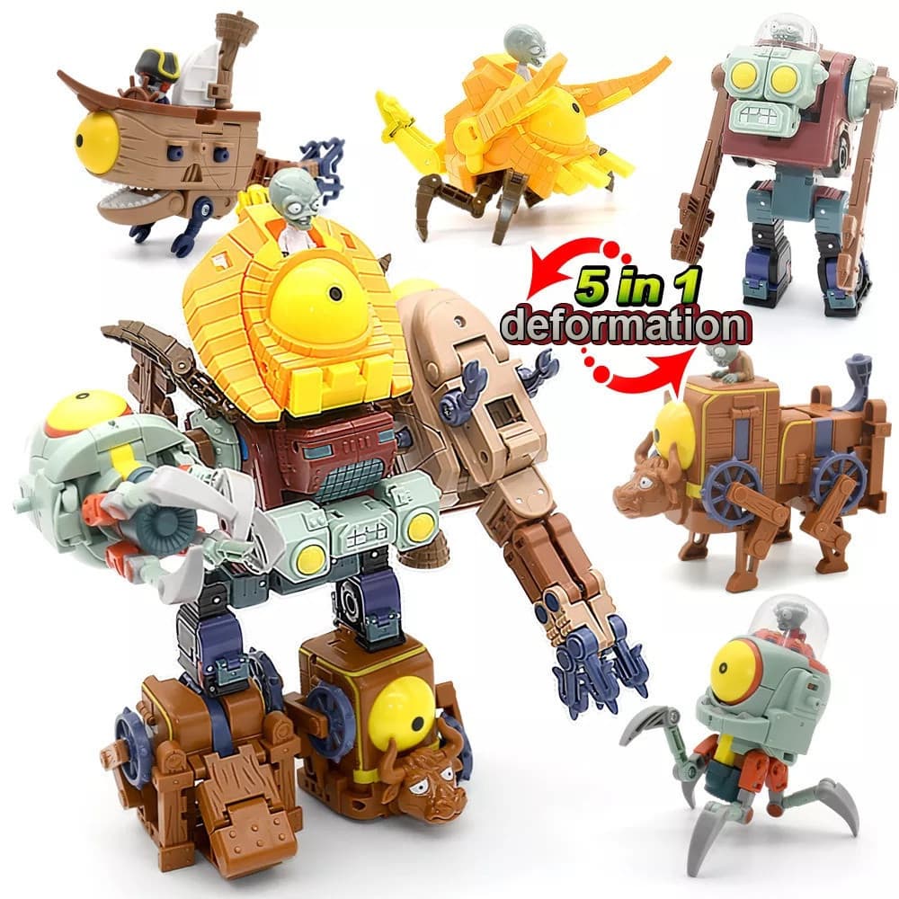Plantas Genuínas vs . Conjunto De Robôs De 2 Deformação Zombies Toys Fit King Kong Zombie Model Boy