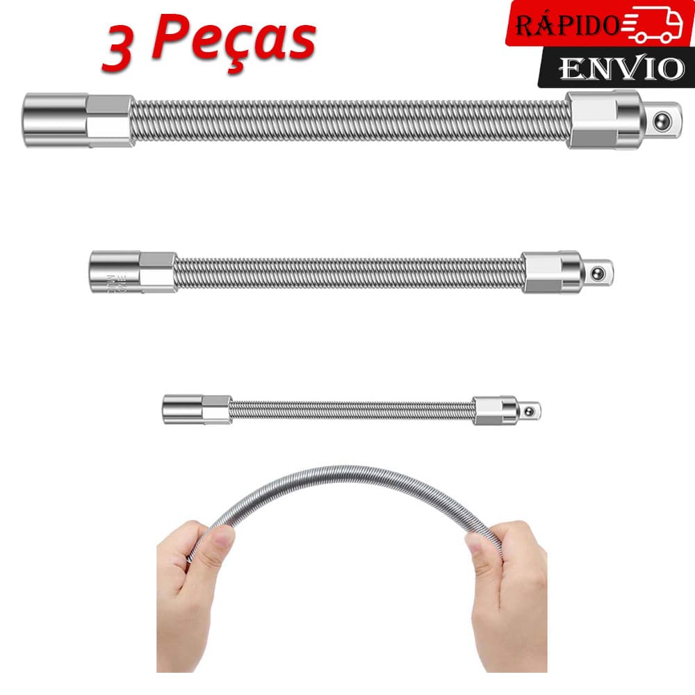 3 peças Chave Extensão Alongador Extensor Para Soquete Chave Catraca 140mm 198mm 245mm
