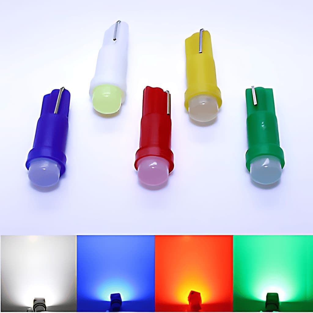 15x Lâmpadas Led 1w T5 -pinguinho Painel Moto Carro cores ATACADO