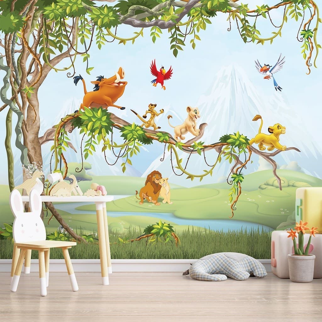 Papel de Parede Infantil Safari Rei Leão