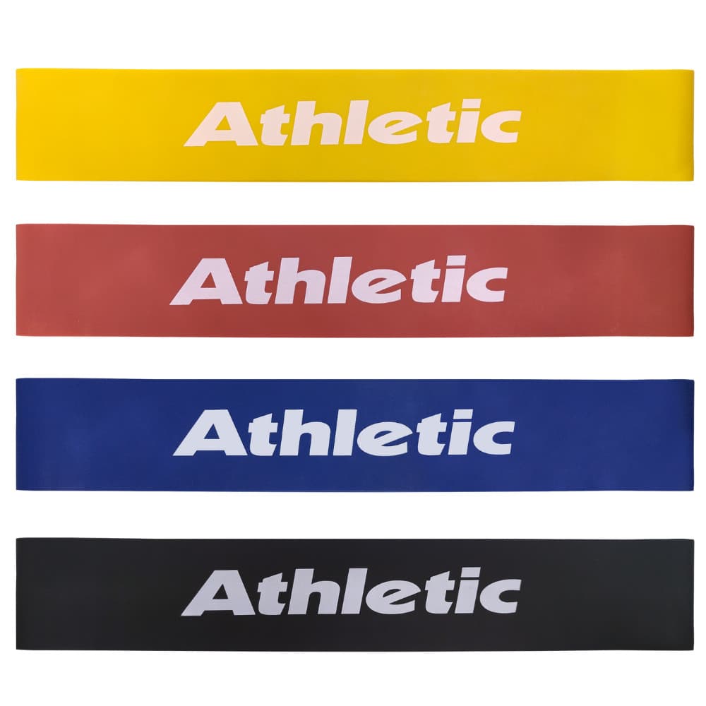 Kit 4 Faixas Elásticas de Resistência Athletic 4 Níveis para Treino Funcional Musculação Fitness em Casa
