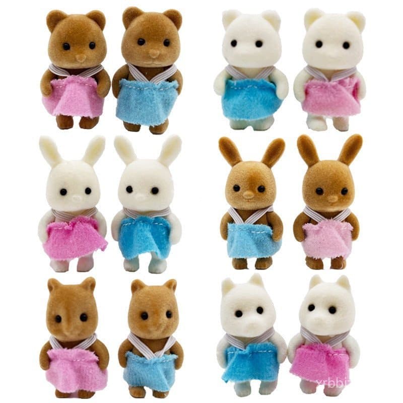 1 : 12 Simulação De Móveis Animais Florestais Baby Toy Fawn Koala Family Doll Dollhouse Coleção De Personagens Brinquedo