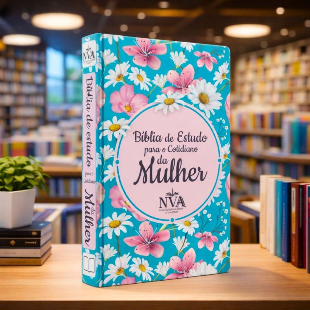 Bíblia de Estudo Para o Cotidiano da Mulher | NVA | Letra Grande | Capa Dura | Margaridas