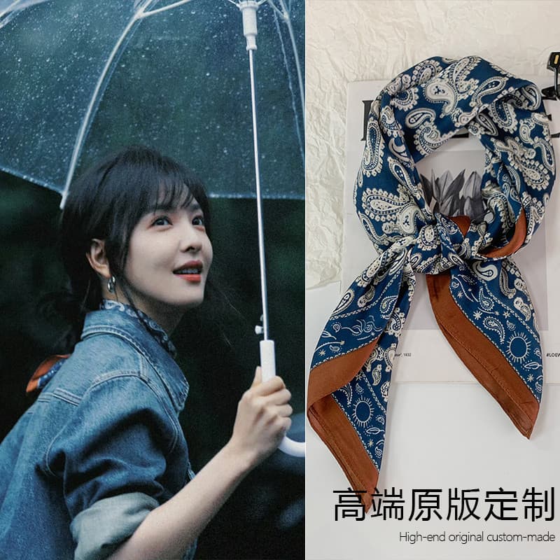 Lenço de seda de qualidade japonesa gravata pescoço High-End sentir feminino pequeno lenço quadrado combinando camisa ca