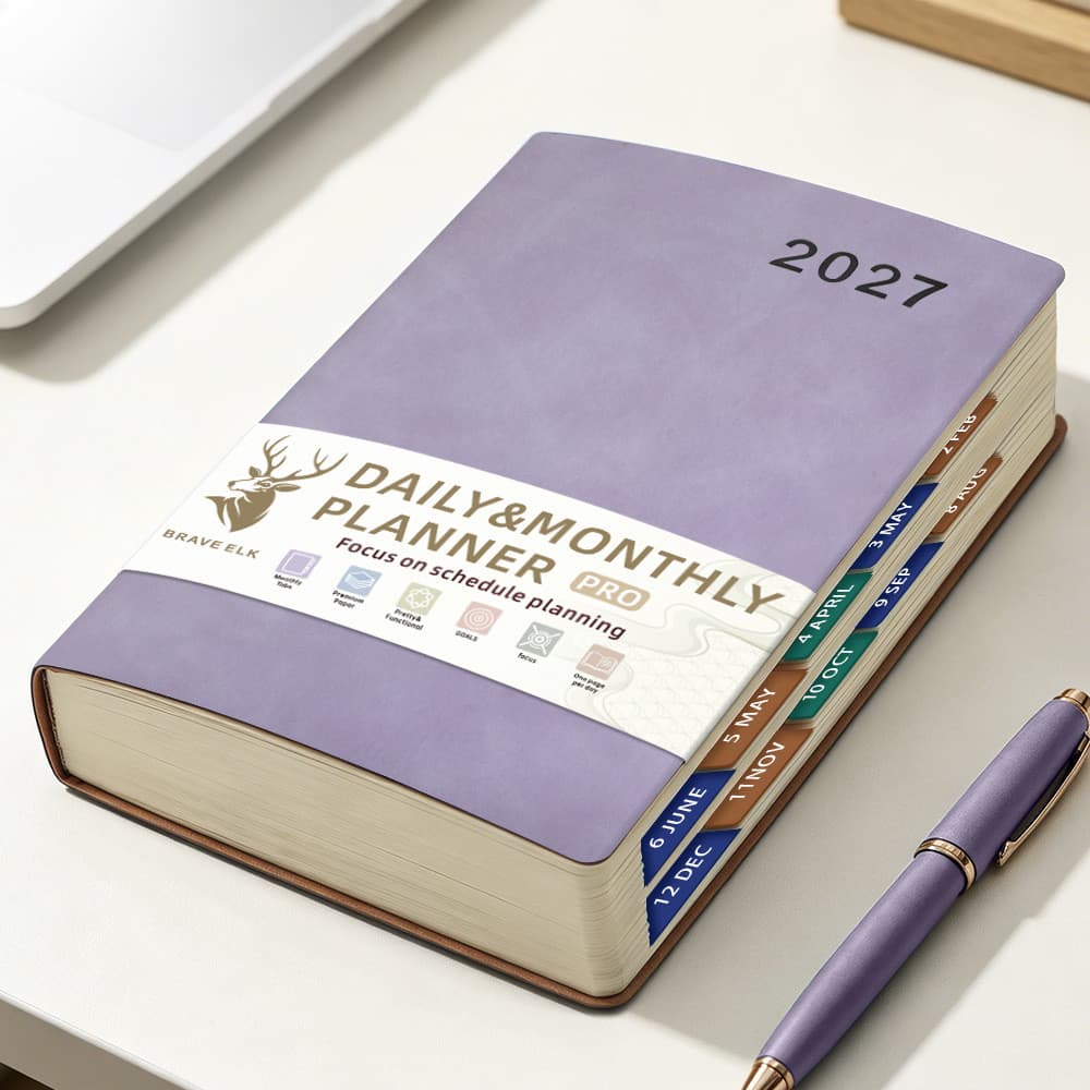 [Estoque pronto] 2027 versão em inglês livro de programação uma página por dia plano livro autodisciplina relógio cartão