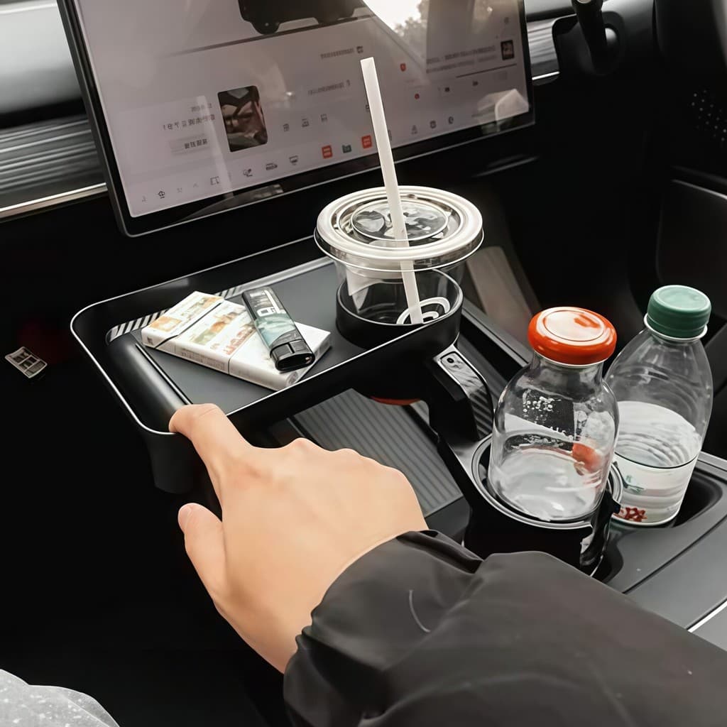 [Não ocupa Slots para copos de água] carro dobrável pequena placa de mesa Co-piloto bandeja suporte para copo de água pr