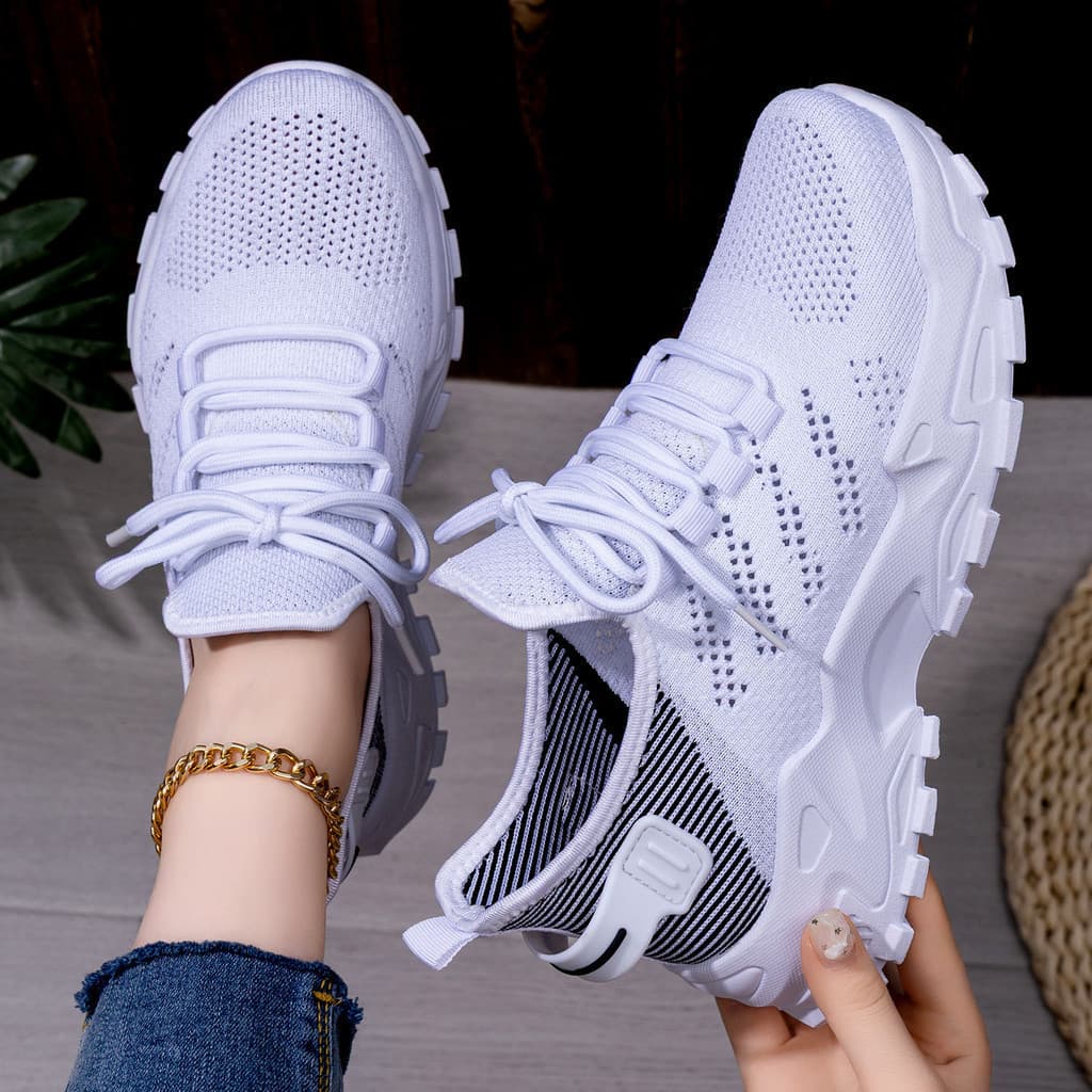 Sapatos casuais, sapatos de primavera, tênis femininos de malha, sapatos respiráveis que aumentam a altura, S YRTA
