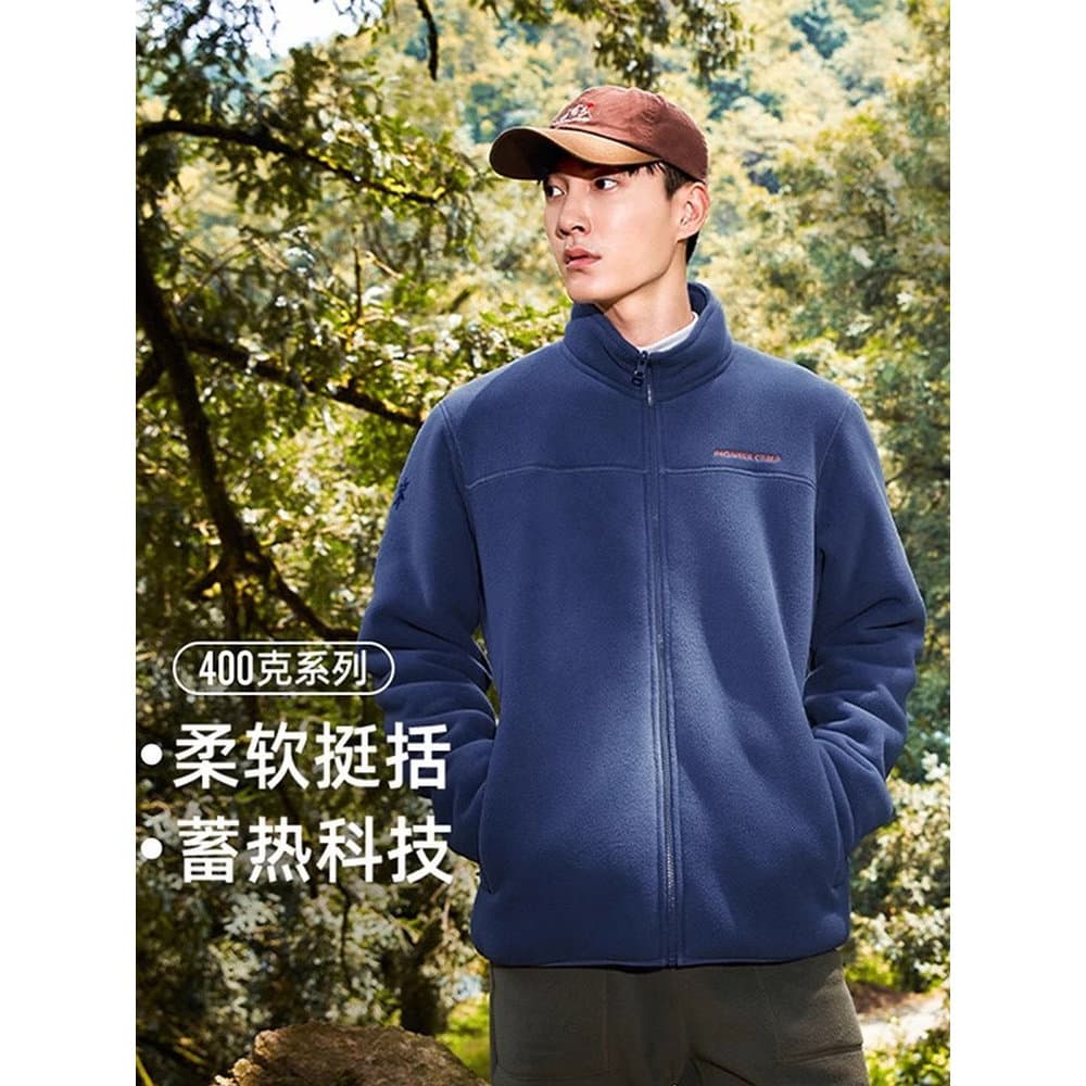 Trailblazer jaqueta de lã ao ar livre masculina outono inverno gola alta jaqueta dupla face velo engrossado lã Casual ca