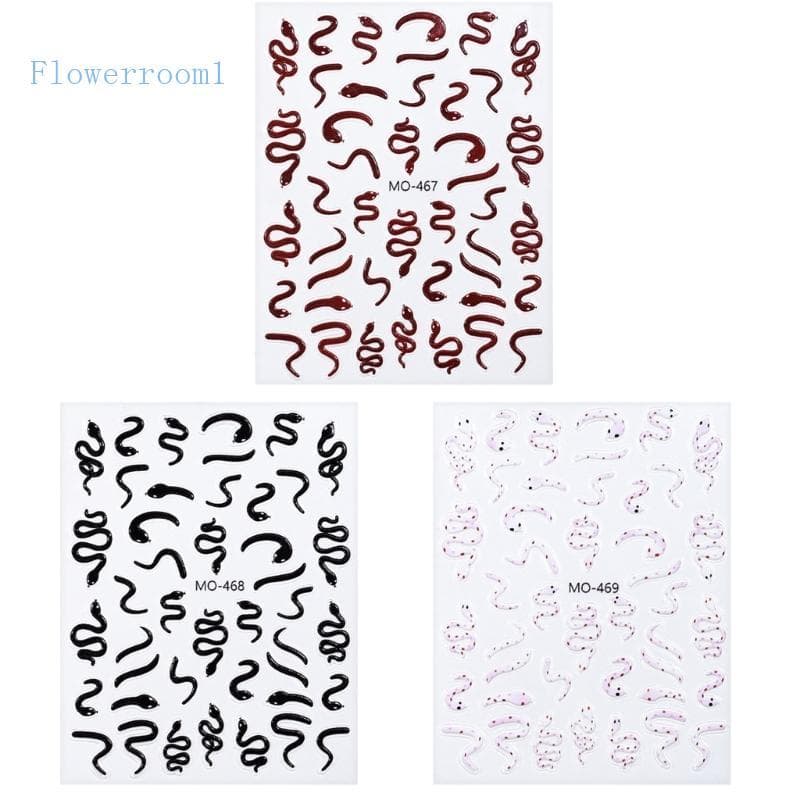 Flowerroom1 3 Folhas Adesivos Arte Unha, Acessórios Unhas, Decalques Autoadesivos, Designs Para