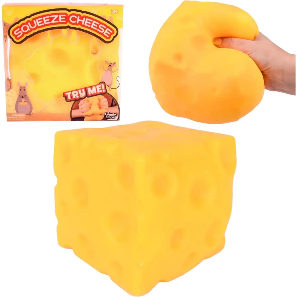 Bloco de Queijo Macio - Amarelo, Brinquedo Antiestresse Moldável com Função de Apertar, Ideal para Brincar e Relaxar
