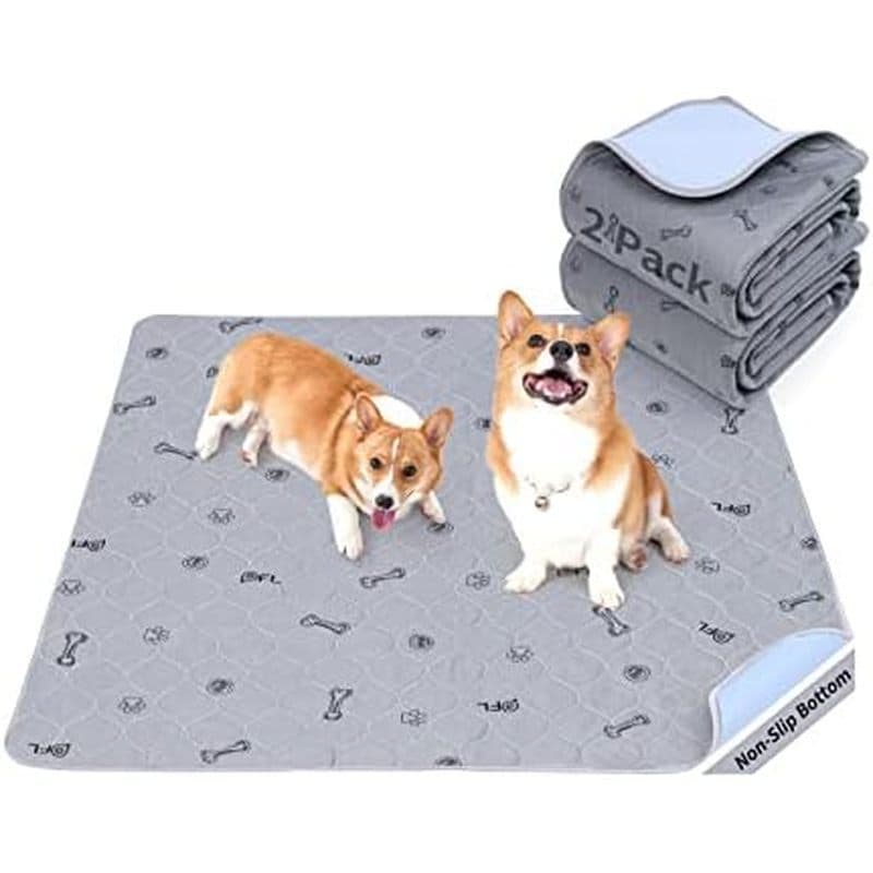 Almofadas De Xixi Laváveis Para Cães , 2 Unidades De Reutilizáveis Cachorros , Parto Absorventes Com Estampa De Osso Tre