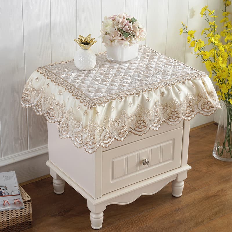 Estilo europeu capa de mesa de cabeceira renda estilo princesa móveis Anti-poeira capa de tecido toalha multiuso armário