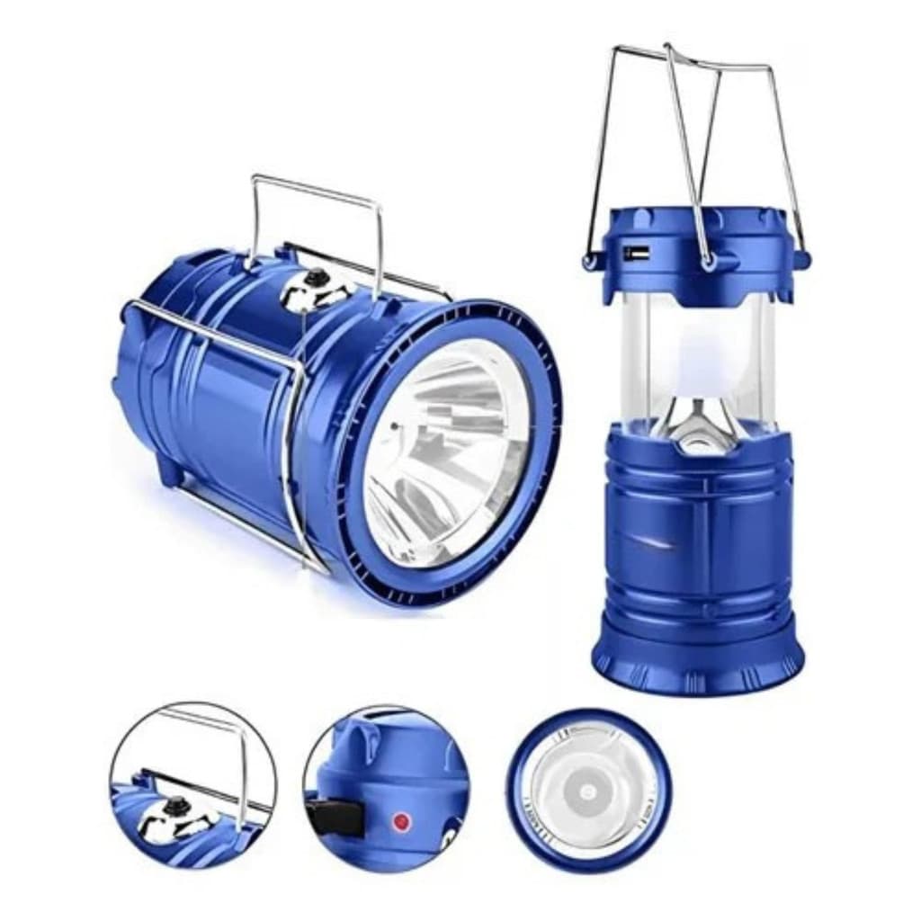 Lampião Lanterna Solar C/ Led Luminaria Recarregavel Bivolt