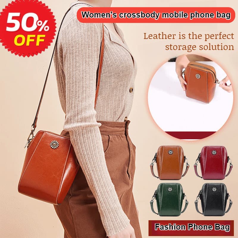 [Moda E Prática] C Cell Phone Bag Women Crossbody Soft Leather Mini Small Bag Vertical Bolsa/Vertical/Pequena