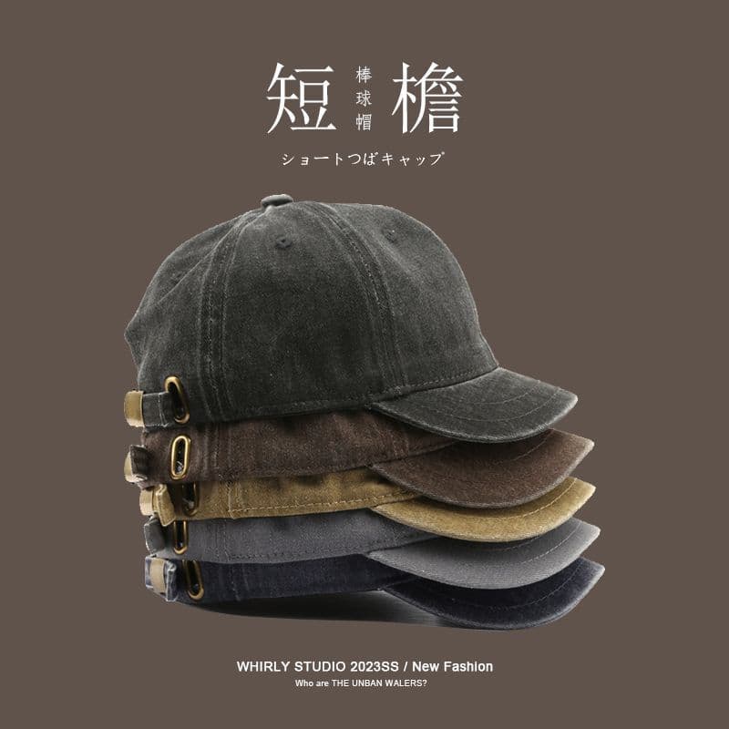 boné boné feminino Estilo japonês rua único masculino cor sólida placa de luz boné de beisebol de aba curta esportes a