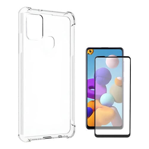 Capa Case Para Samsung Galaxy A21s +2 Películas Vidro 3d