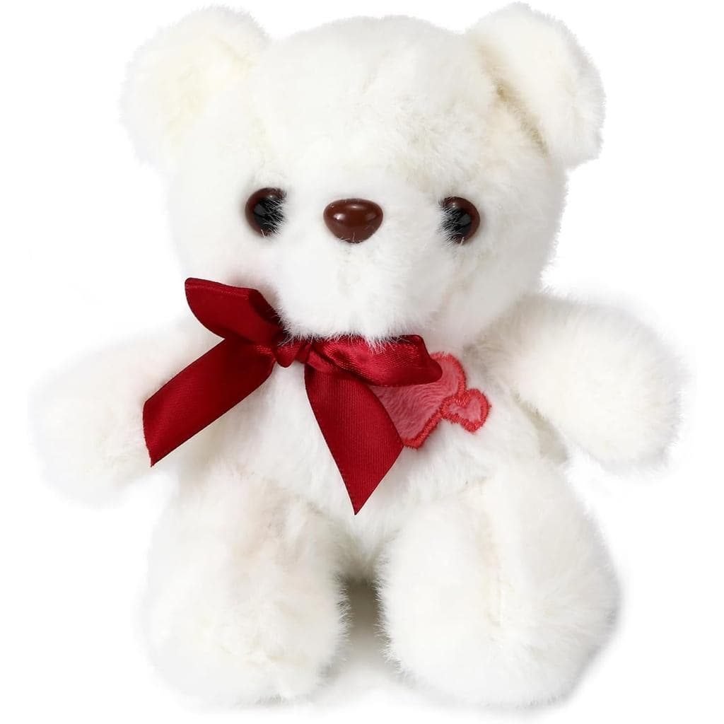 Urso de pelúcia de 4,7 polegadas (aproximadamente 11,9 cm), urso de pelúcia rosa em formato de coração com bordado de la