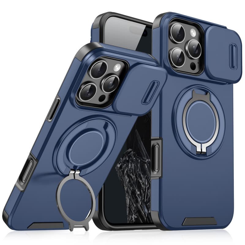 Capa de telefone adequada para Apple 17 Capa de telefone Pick-up 360 Suporte magnético Capa de lente de janela deslizant
